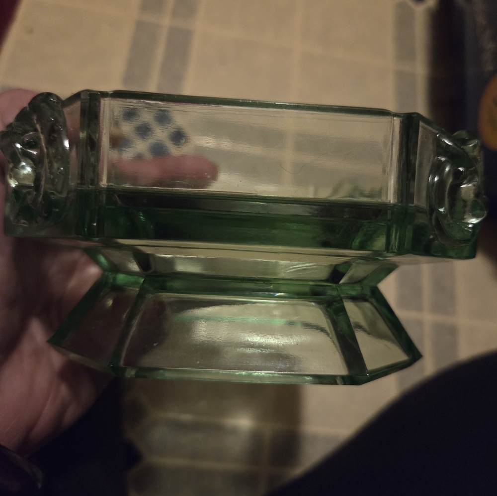 Tiara  glass green trinket holder - Picture 9 of 15